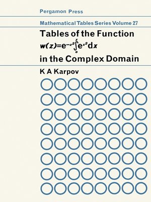 cover image of Mathematical Tables Series, Volume 27